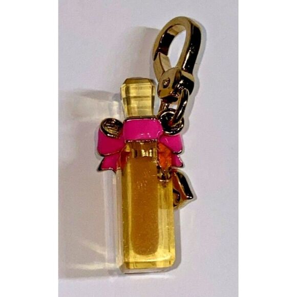 Juicy Couture 2013 Gold Viva La Fleur Pink Bow Fragrance Charm authentic RARE - Picture 3 of 11